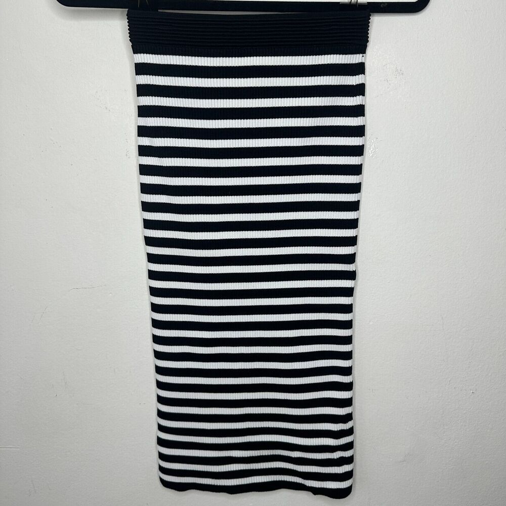 Michael Kors Black & White Striped Stretch Bodycon Tube Maxi Skirt XXS - Picture 2 of 12